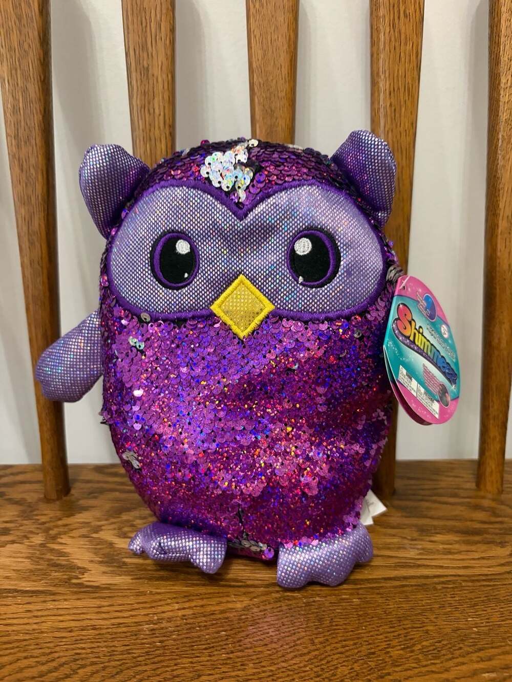Shimmeez 8-inch Oliver the Owl Reversible Sequin Plush Toy